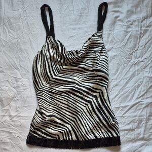 The Limited Black and White Zebra Camisole